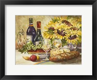 Framed Wine & Sunflowers