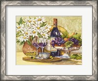 Framed Wine & Daisies