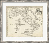Framed Map of Italy