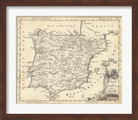 Framed Map of Spain
