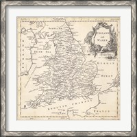 Framed Map of England & Wales