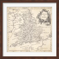 Framed Map of England & Wales