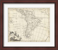 Framed Map of South America