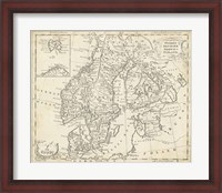 Framed Map of Sweden & Denmark