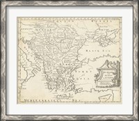 Framed Map of Hungary & Turkey in Europe