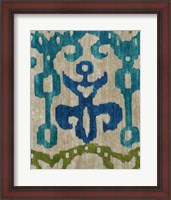 Framed Teal Ikat III