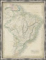 Framed Map of Brazil