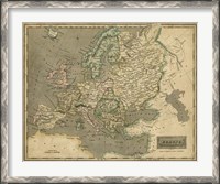Framed Thomson's Map of Europe