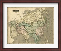 Framed Thomson's Map of Asia