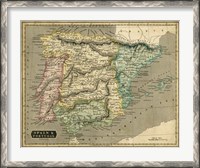 Framed Thomson's Map of Spain & Portugal