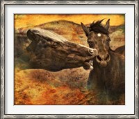 Framed Kissing Horses I