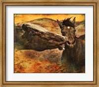 Framed Kissing Horses I