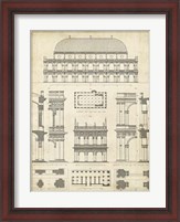 Framed Vintage Architect's Plan IV