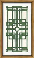 Framed Non-Embellished Emerald Deco Panel I