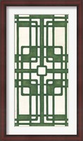 Framed Non-Embellished Emerald Deco Panel I