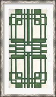Framed Non-Embellished Emerald Deco Panel II