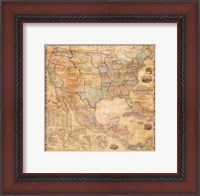 Framed 1856 Mitchell Wall Map of the United States and North America