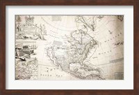 Framed John Lord Sommers Map of North America
