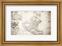 Framed John Lord Sommers Map of North America