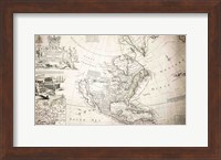 Framed John Lord Sommers Map of North America