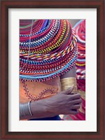 Framed Samburu tribal beadwork