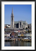 Framed Immigrant Embarkation Harbour, Terraced Houses and St Colman's Cathedral, Cobh, County Cork, Ireland (vertical)
