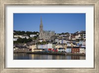 Framed Immigrant Embarkation Harbour, Terraced Houses and St Colman's Cathedral, Cobh, County Cork, Ireland (horizontal)