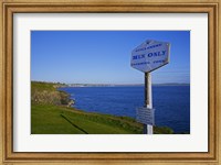 Framed Anachronistic Sign, Guillamene Swimming Cove, Tramore, County Waterford, Ireland
