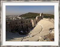 Framed High angle view of an amphitheater, Odeon of Herodes Atticus, Acropolis, Athens, Attica, Greece