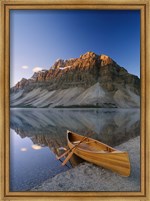 Framed Canoe at the lakeside, Bow Lake, Alberta, Canada