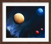 Framed Conceptualized universe with planets