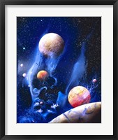Framed Conceptualized universe with planets (vertical)