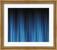 Framed Vertically striated curtain in dark blues