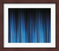 Framed Vertically striated curtain in dark blues