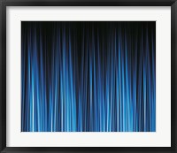 Framed Vertically striated curtain in dark blues