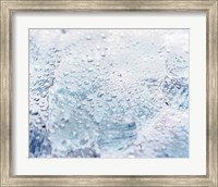 Framed Close up of water droplets on lavender glass