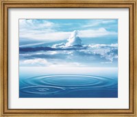 Framed Dramatic cloud formations above rings in deep blue water