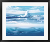 Framed Dramatic cloud formations above rings in deep blue water