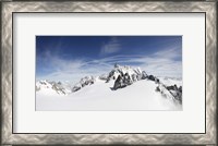 Framed Clouds over a snow covered mountain, Dent du Geant, Aiguille de Rochefort, Helbronner, Val D'Aosta, Italy