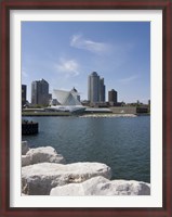 Framed Museum at the waterfront, Milwaukee Art Museum, Lake Michigan, Milwaukee, Wisconsin, USA