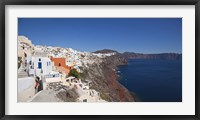 Framed High angle view of a town on an island, Oia, Santorini, Cyclades Islands, Greece