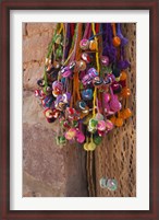 Framed Multi-colored hangings on wall, Tulmas, Purmamarca, Quebrada De Humahuaca, Argentina