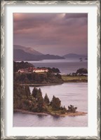 Framed Hotel at the lakeside, Llao Llao Hotel, Lake Nahuel Huapi, San Carlos de Bariloche, Rio Negro Province, Patagonia, Argentina