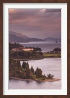 Framed Hotel at the lakeside, Llao Llao Hotel, Lake Nahuel Huapi, San Carlos de Bariloche, Rio Negro Province, Patagonia, Argentina