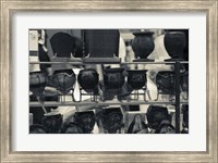 Framed Row of Mate Cups at a Market Stall in Plaza Constitucion, Montevideo, Uruguay