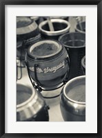 Framed Close Up of Mate Cups at a Market Stall, Plaza Constitucion, Montevideo, Uruguay