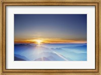 Framed Sunrise over mountain range