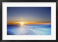 Framed Sunrise over mountain range