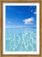 Framed Tropical water with blue skies in background