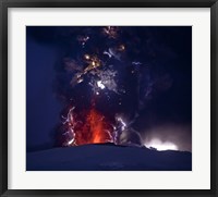 Framed Close Up of an Erupting Volcano, Eyjafjallajokull, Iceland